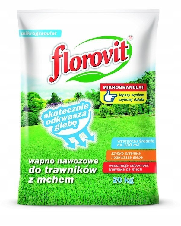 Hnojivé vápno pro Trávy s mechem Granule 20 kg Florovit