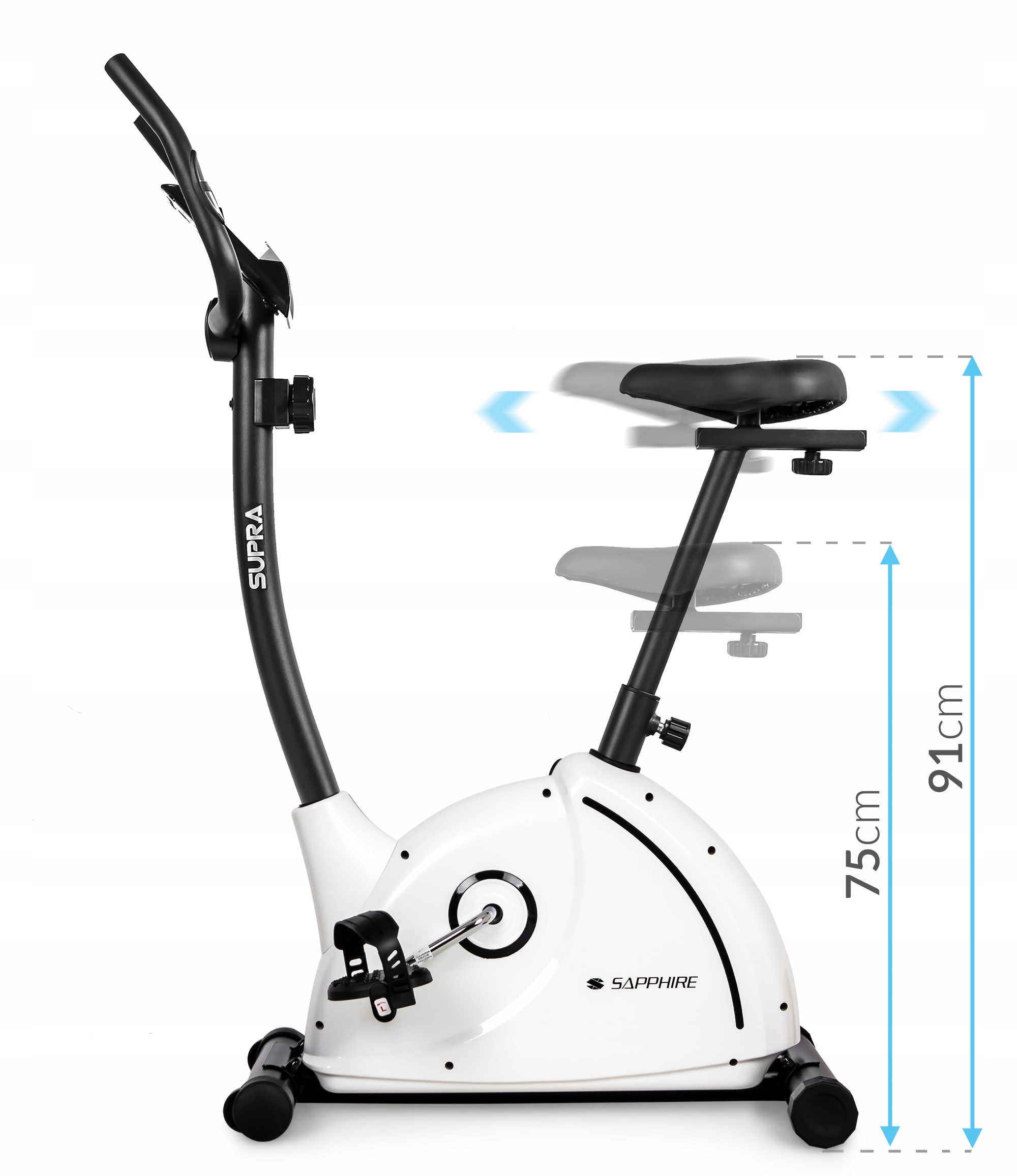 ROWER stacjonarny magnetyczny SUPRA rowerek TRENINGOWY SAPPHIRE do 130KG Waga produktu 2 kg