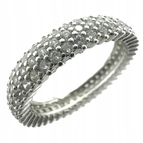 Stříbrný prsten prstýnek s bílými zirkony, ryzost 925