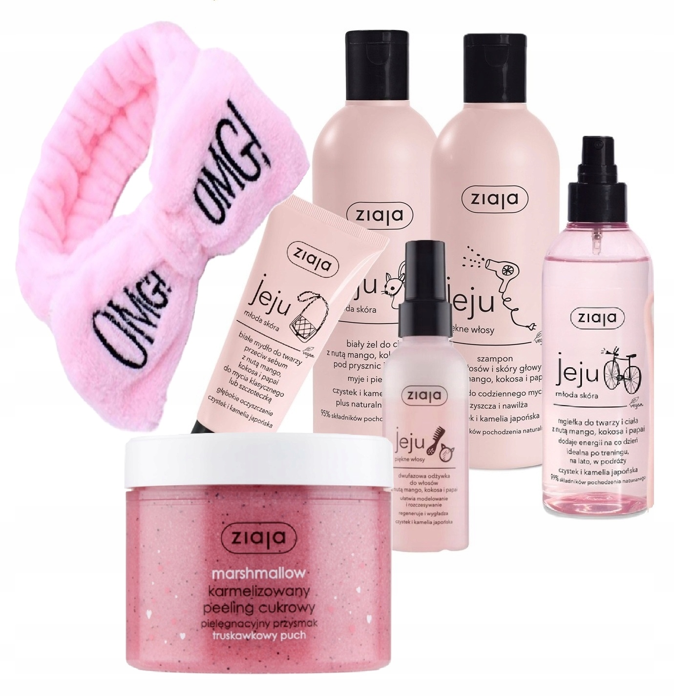 Ziaja Jeju Różowy Zestaw Kosmetyków Do Młodej Cery Dla Nastolatki