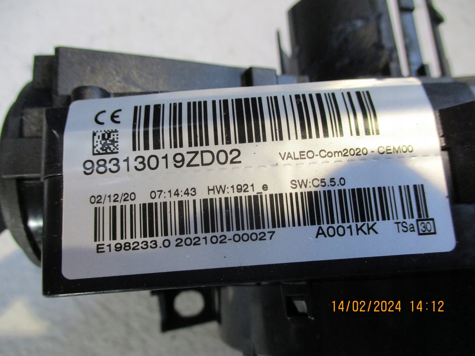 DEVIO LUCI TERGICRISTALLO TERGI PEUGEOT 408 98313019ZD