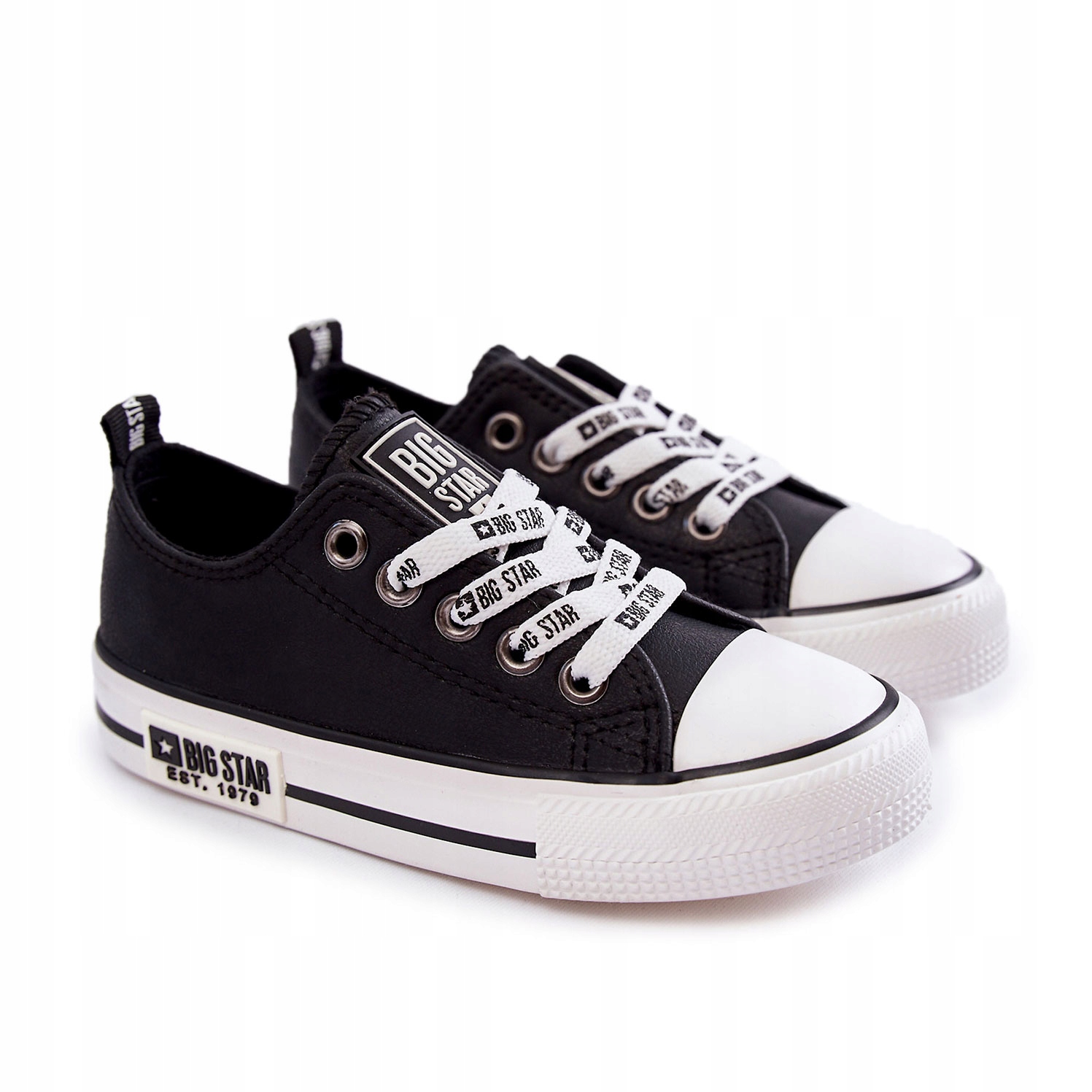 

Dziecięce Trampki Skóra Big Star KK374039 Czarn 35