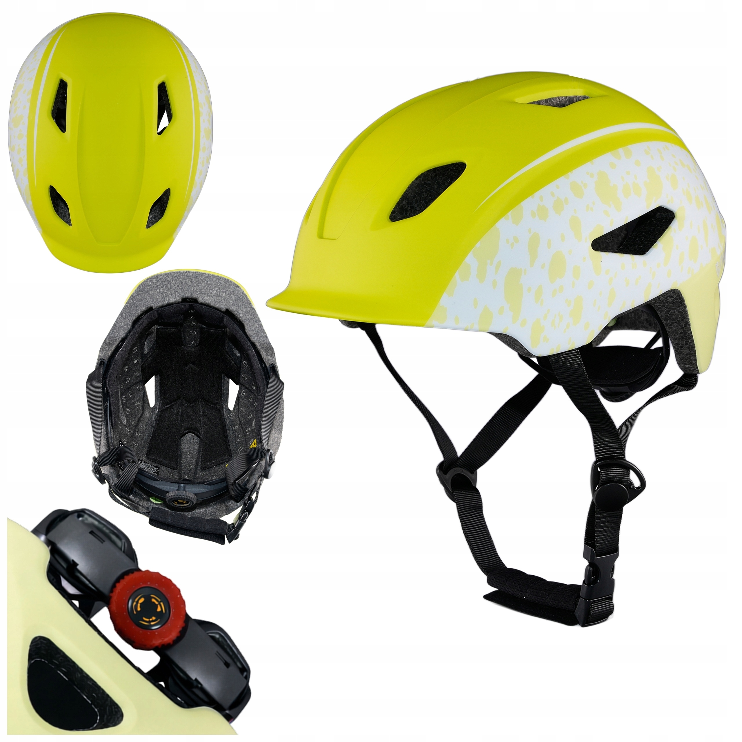 Kask Rowerowy Dziecięcy Hulajnoga Regulowany Rozmiar 52-56 CM S Lekki