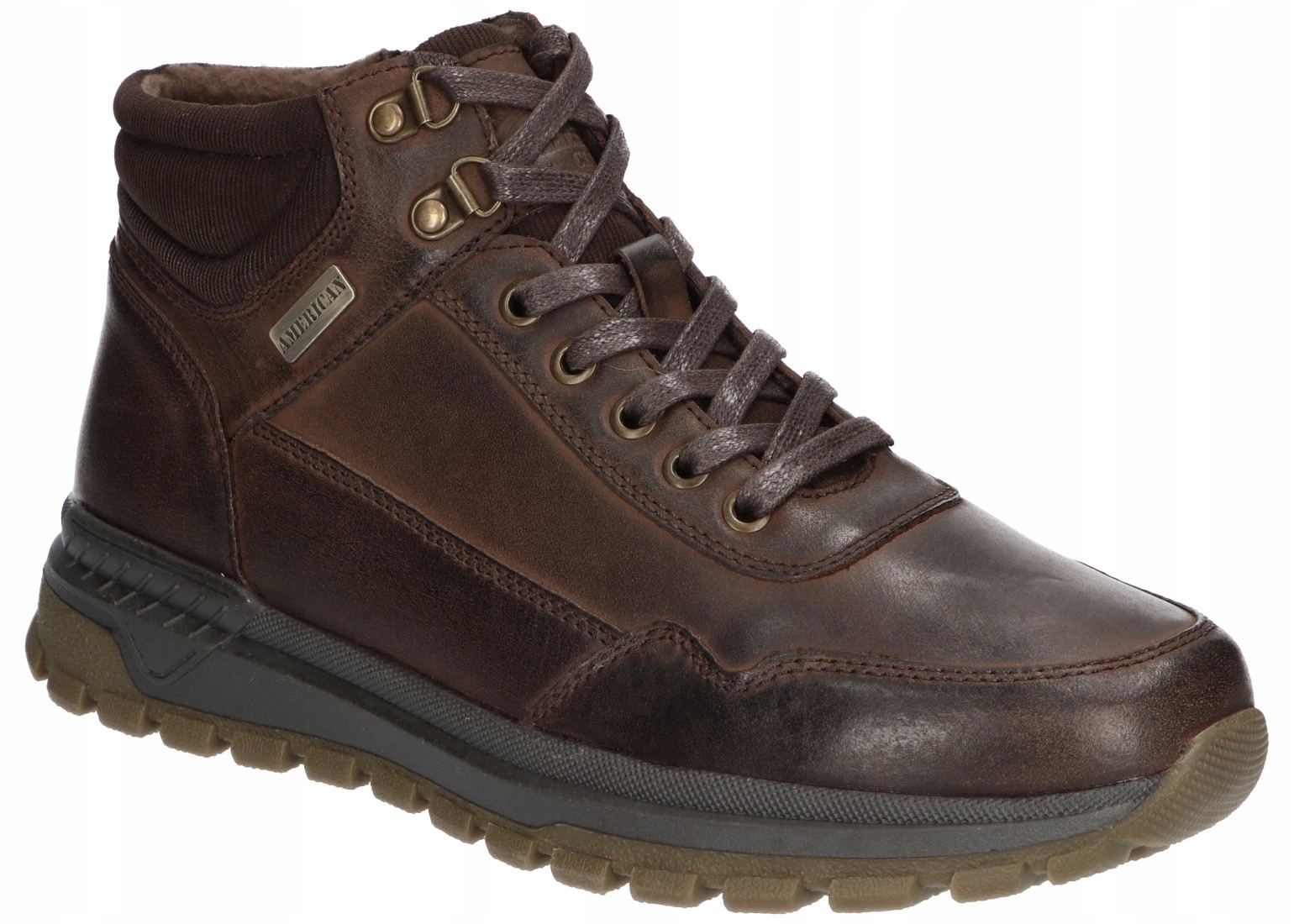 American CY214 Elegantní Kotníkové Boty Zimní Boty, Kožené, Pánské, Zipové, Velikost 44