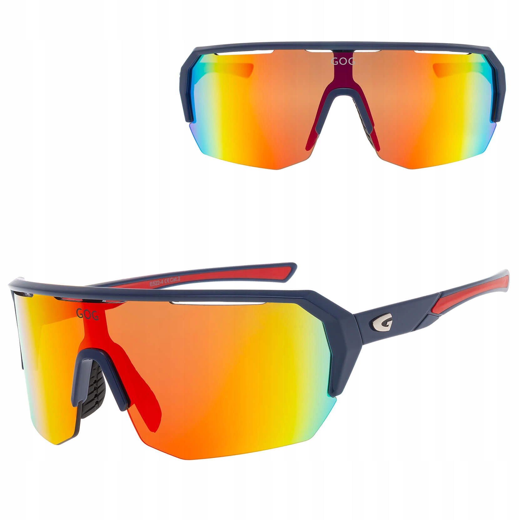 Sluneční zrcadlové brýle pro sportovní cyklistiku Gog, granátové/červené