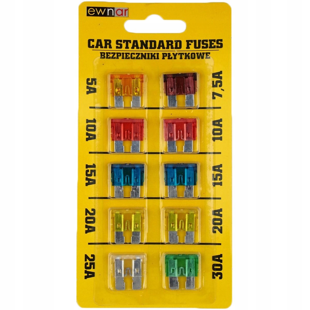 "KOMPLET BEZPIECZNIKÓW 5; 7,5; 10; 15; 2 [MMT O032 101] Komplet