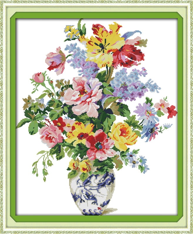 Kanva s potiskem vyšívací sada (kanva,mulina)