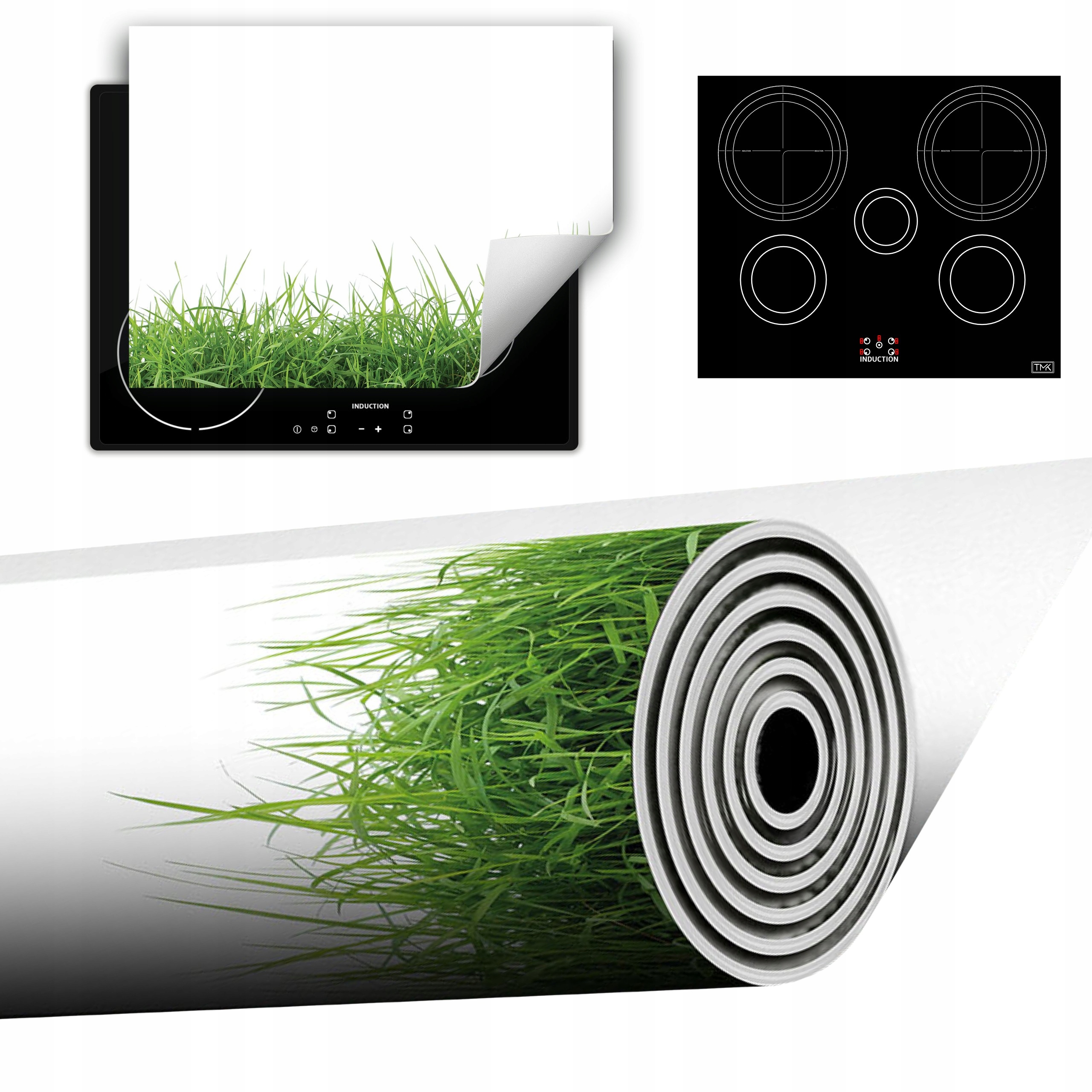 Vinylová Podložka Do Kuchyně Více Místa 70x52 bílá tráva