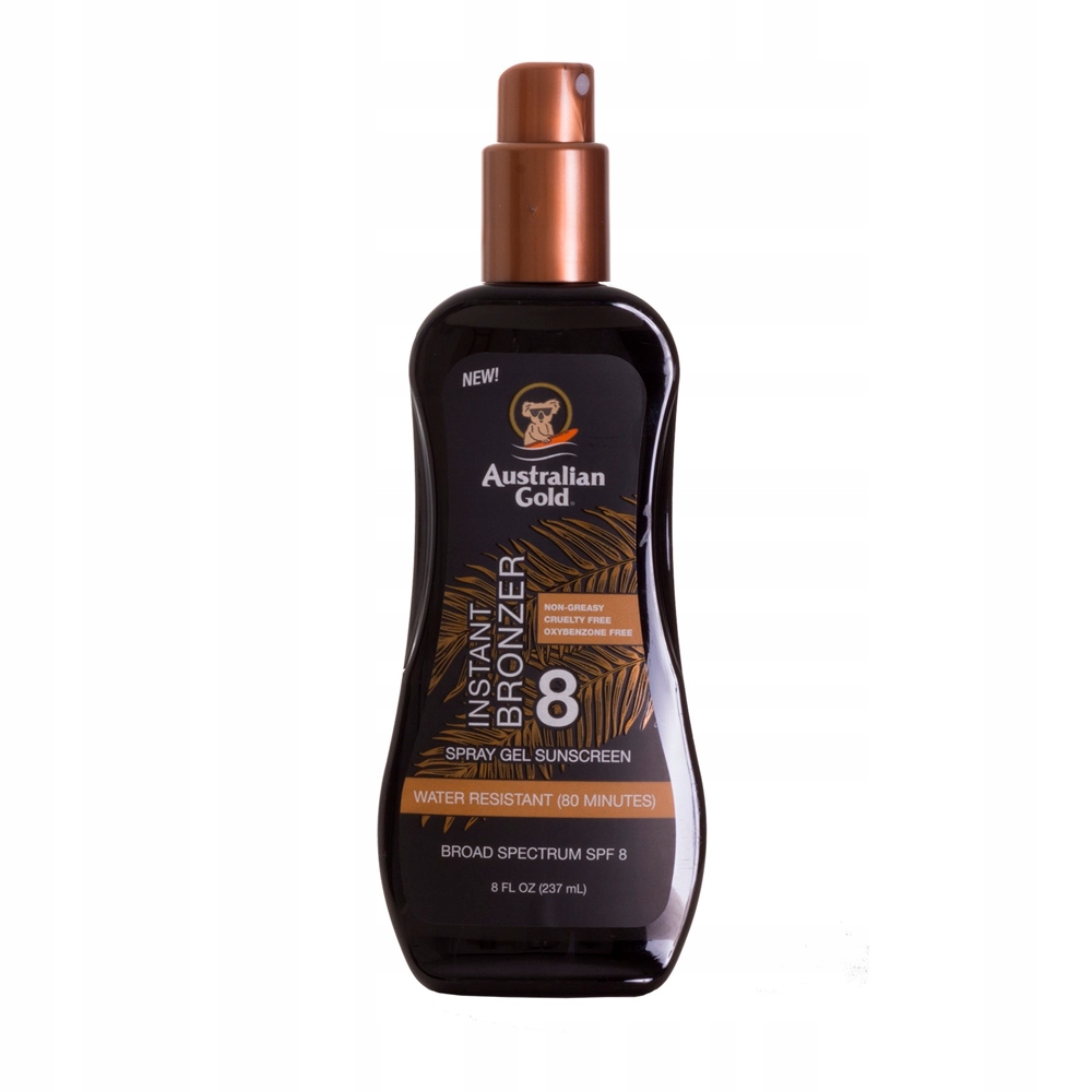 Australian Gold SPF8 Gelový sprej na opalování s bronzerem, Uv filtr 237 ml