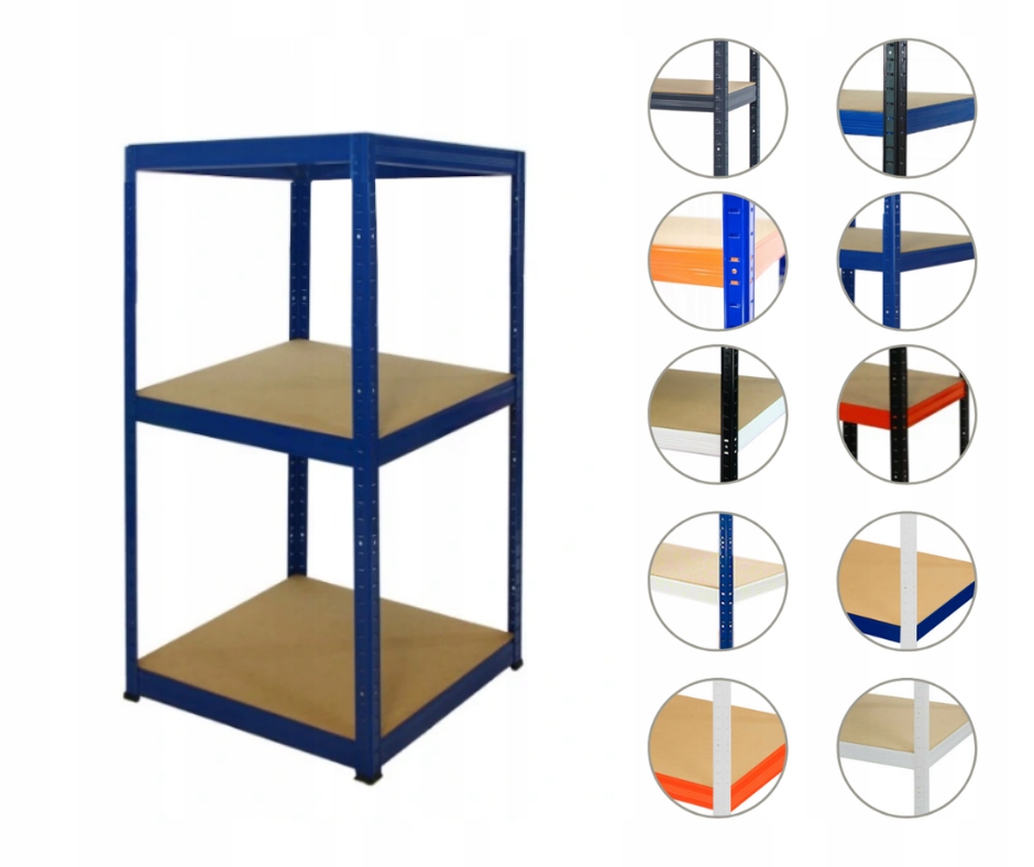 Kovový regál, skladový garážový regál Helios Hnn 90x035x35 3 police