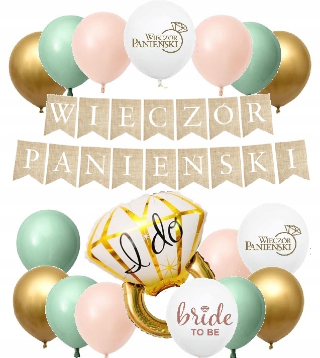 

Balony dekoracje Wieczór Panieński baner boho
