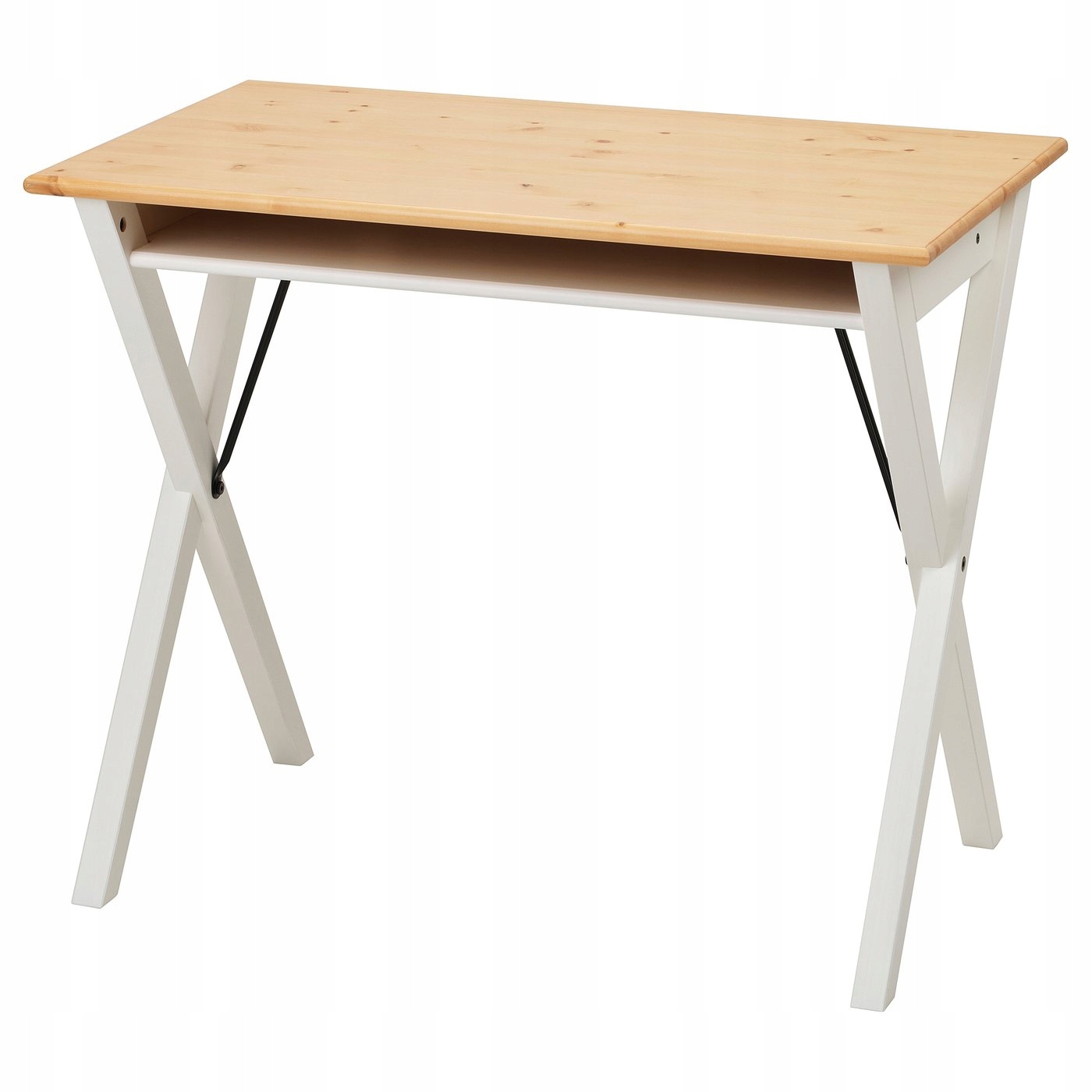 Biurko sosnowe białe 90x55 cm z półką na akcesoria