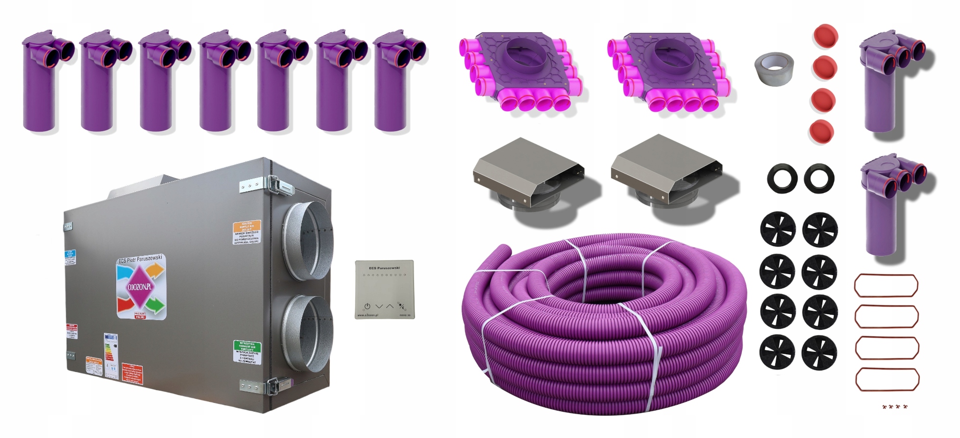 Rekuperacja wentylacja zestaw z rekuperatorem dom 80-110m2