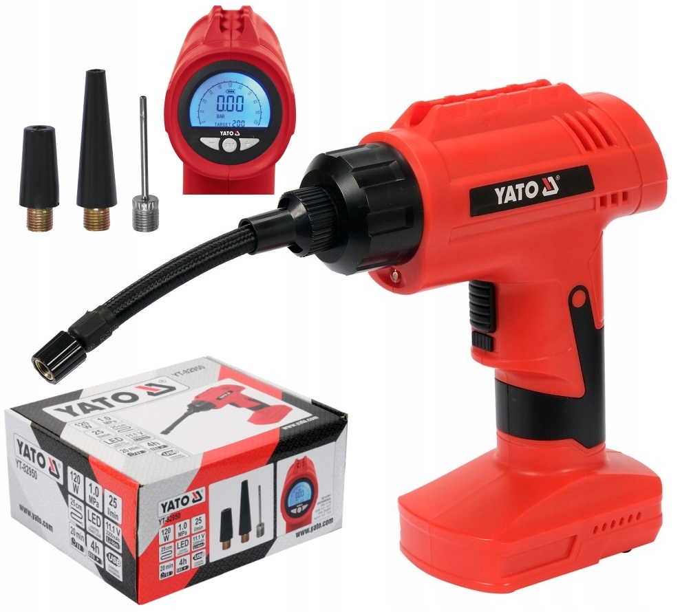 YATO KOMPRESOR AKUMULATOROWY PISTOLET LED 120W Producent code YT 82950