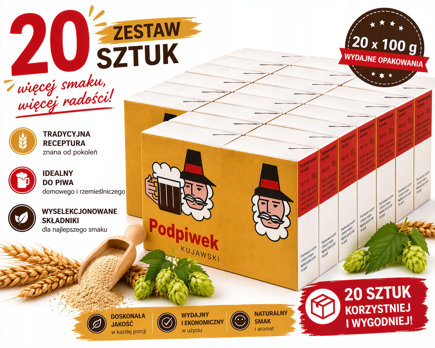 Delecta Nealkoholický nápoj pro domácí přípravu 20 x 100 g