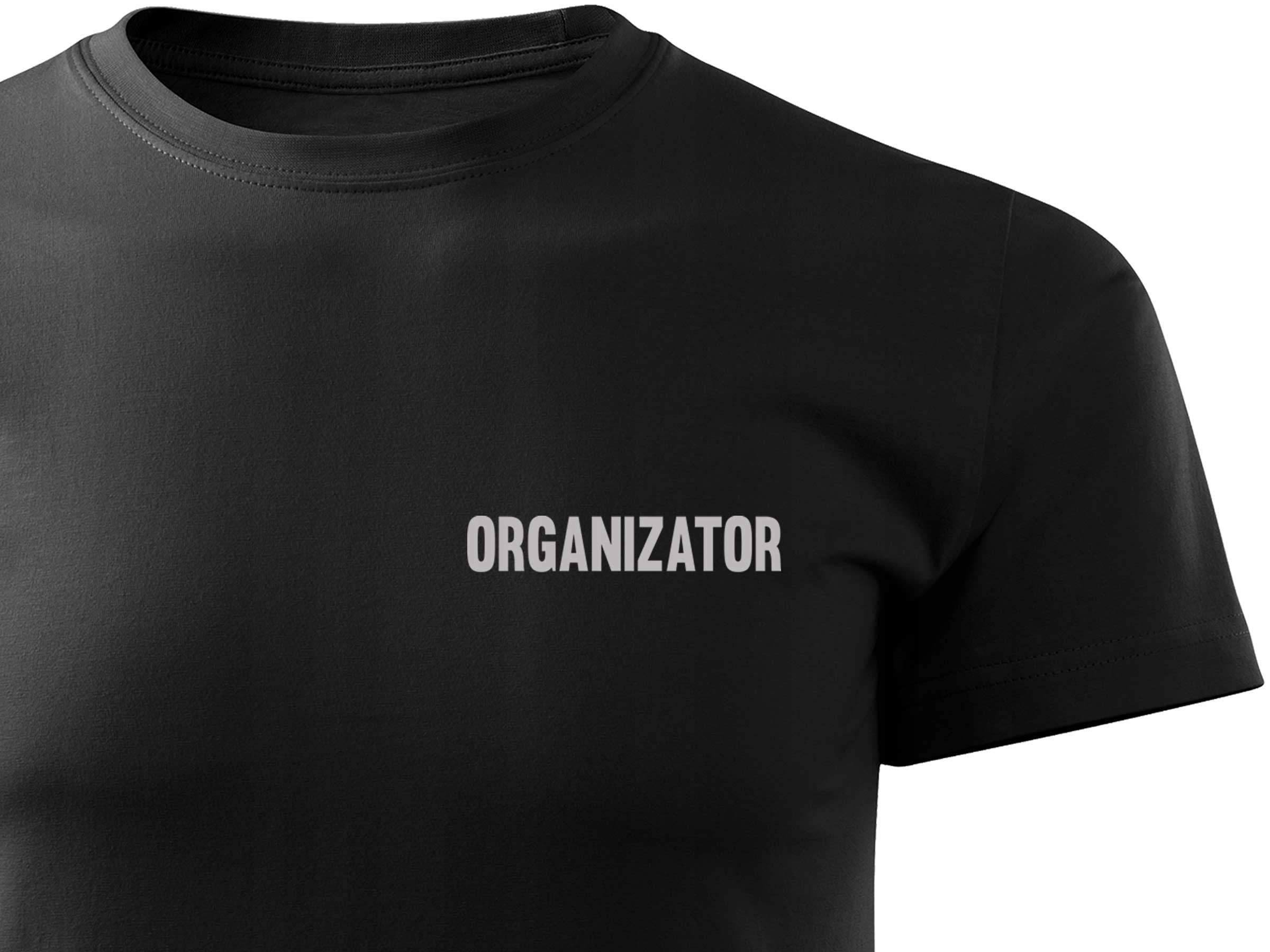 

Czarny T-shirt Bawełniany Odblaskowy Organizator M