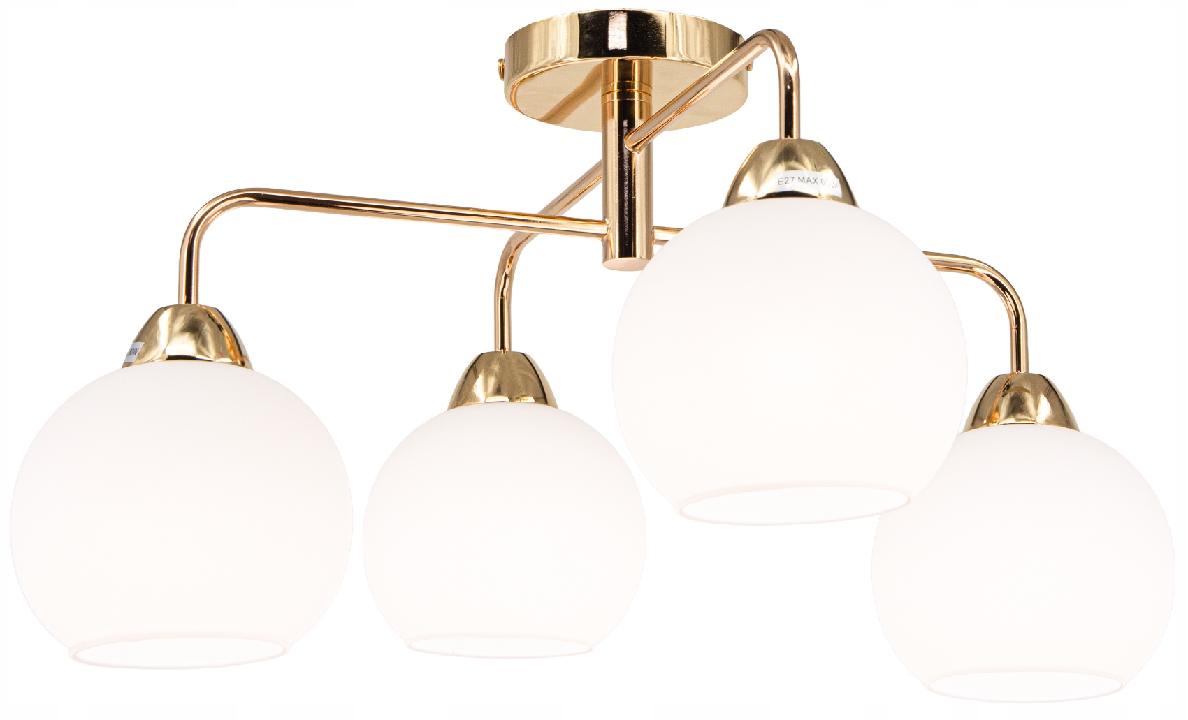 Lampa sufitowa Aspen złota 4xE27 białe klosze 2213/4 Tr Plafon
