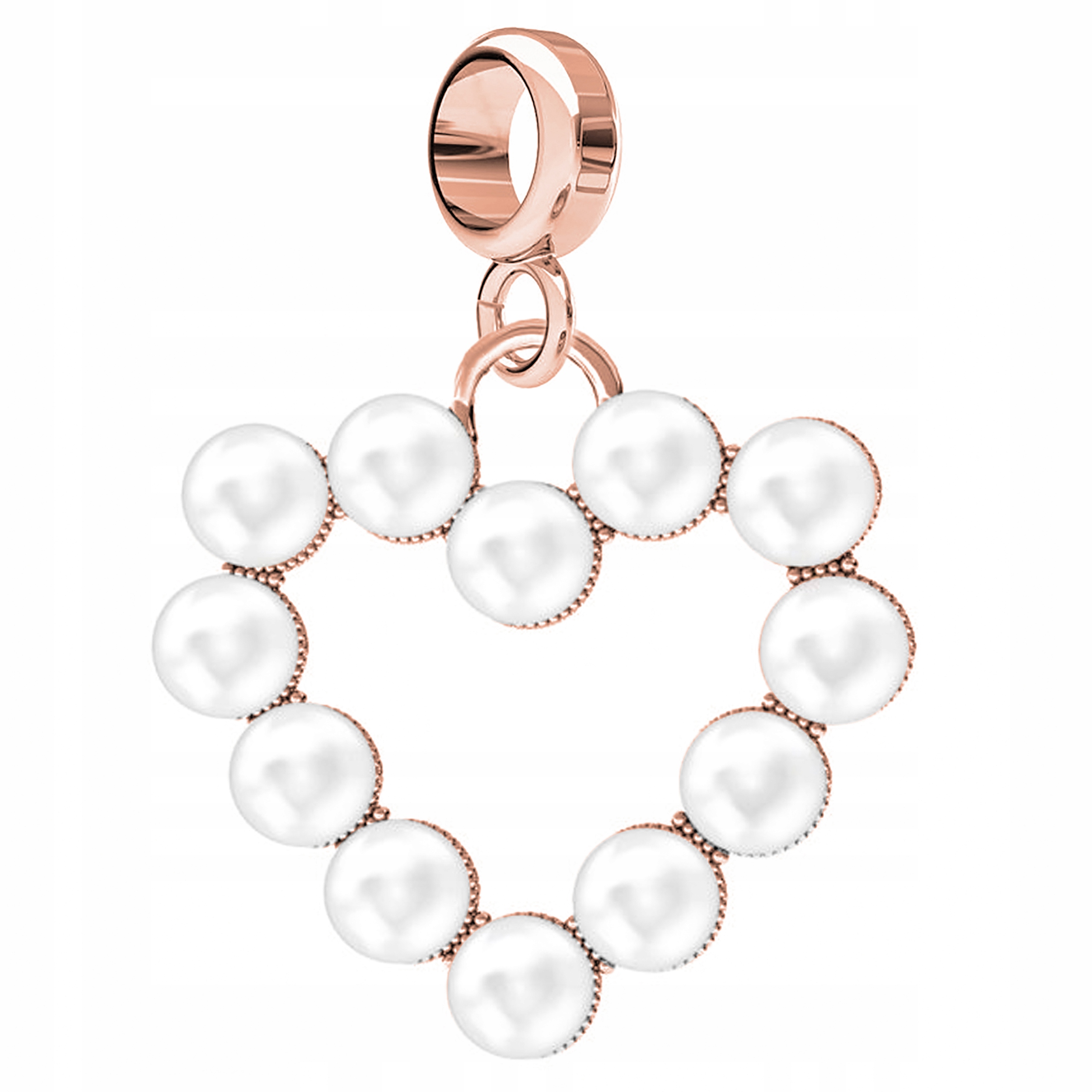 Přívěsek Srdce s Perlami růžové zlato stříbro