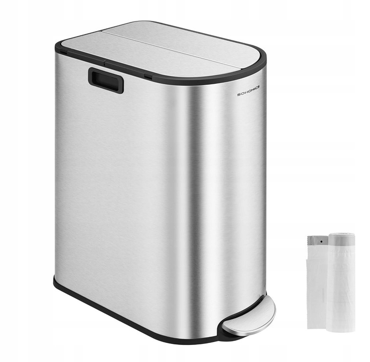 Levně odpadkový koš se 2 přihrádkami 50 l Tichý mechanismus Odolný materiál