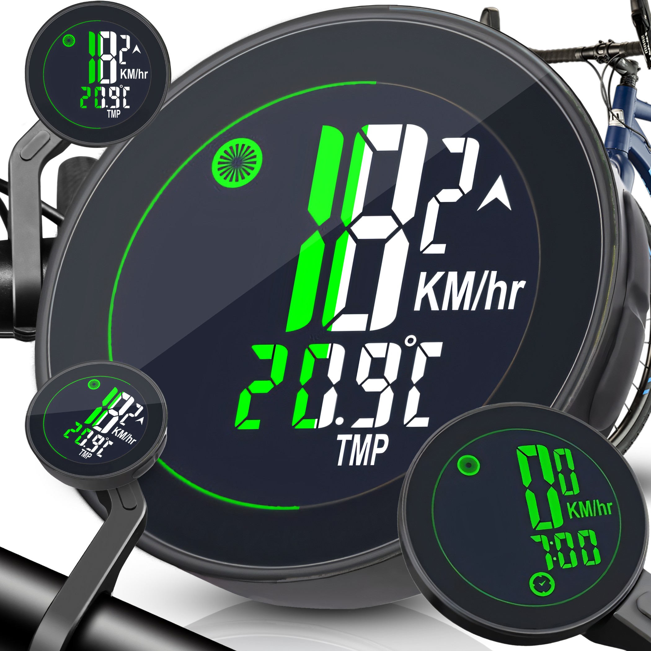 LICZNIK ROWEROWY 20 DUŻY BEZPRZEWODOWY PODŚWIETLANY WODOODPORNY + UCHWYT