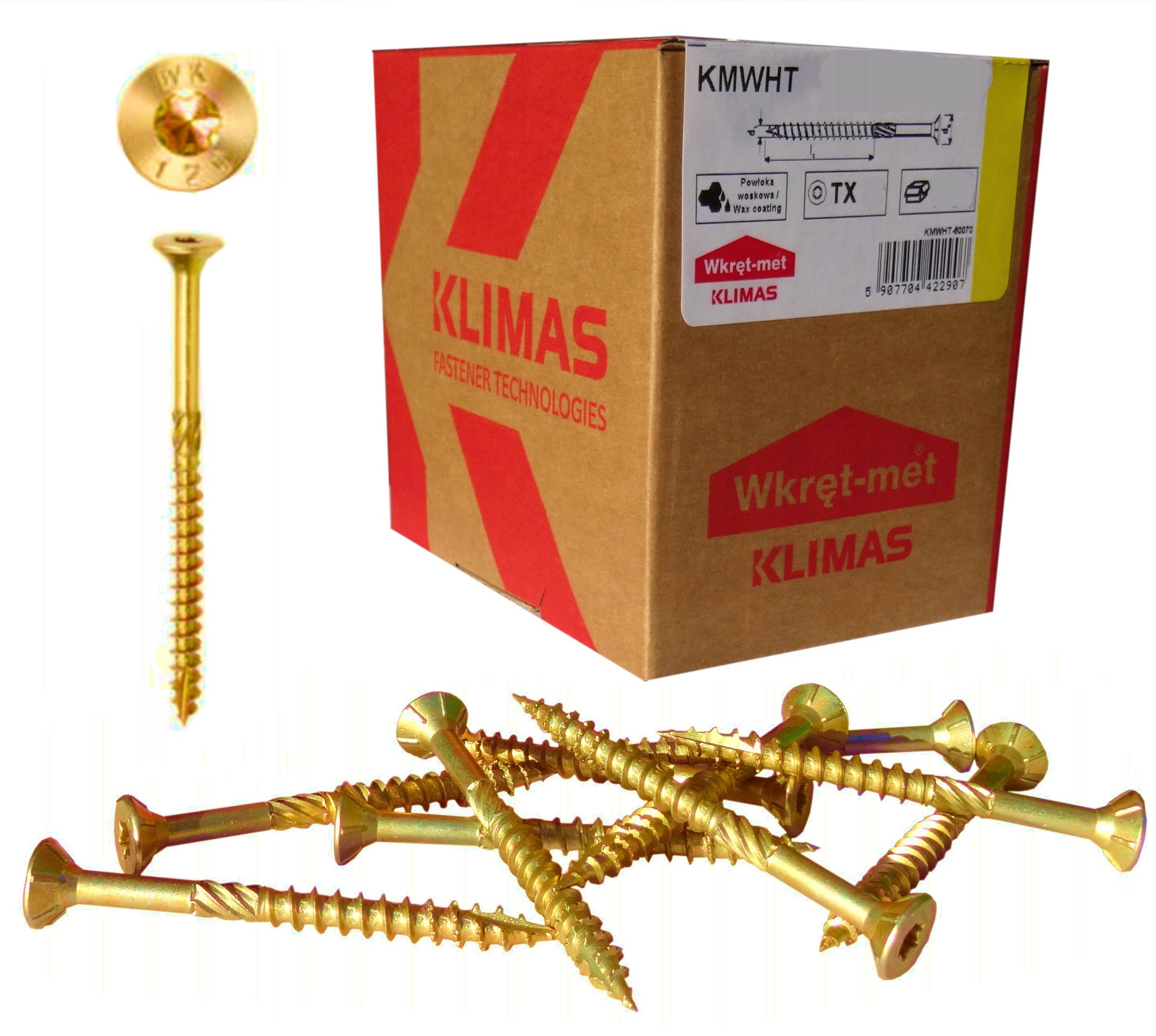 

Wkręty ciesielskie łeb stożkowy 4x70 Torx 250 szt