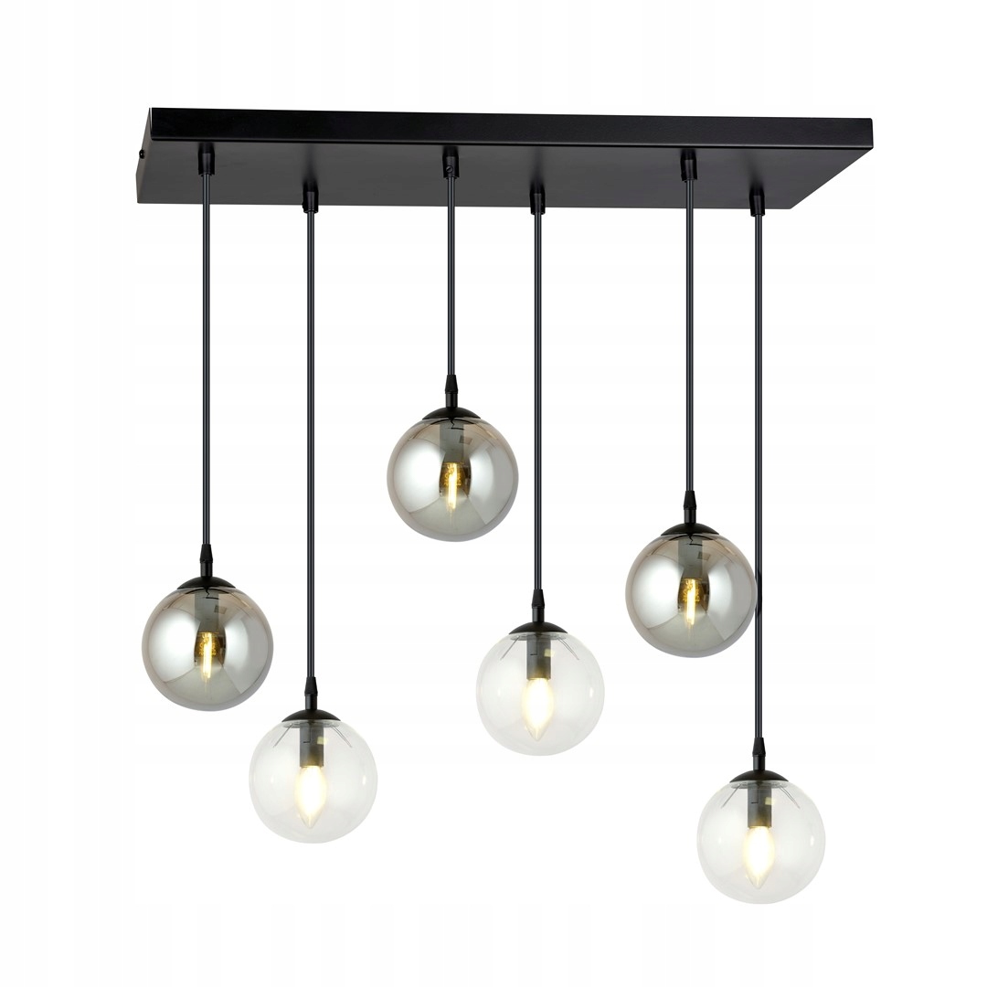 Závesná lampa Cosmo 6 Bl MIX2 loft, sklenené tienidlo