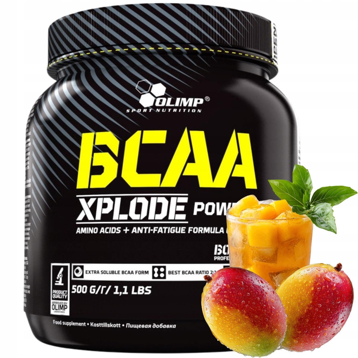 Olimp Bcaa Xplode 500 g Aminokyseliny L-glutamin Mango