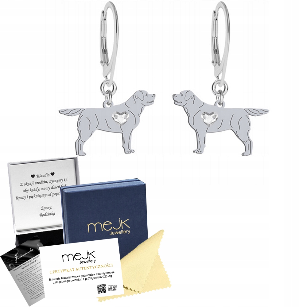 Stříbrné Náušnice s labradorským retrívrem 925 Dárek Žena Šperky Gravírování
