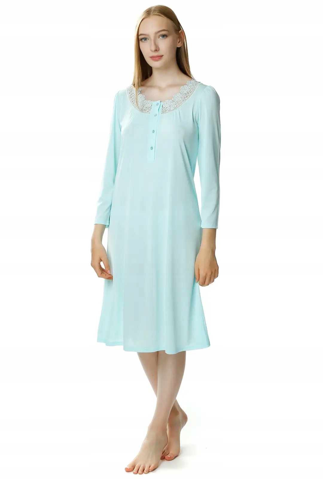 ROZPINANA KOSZULA NOCNA ANTONINA MIĘTOWA 50