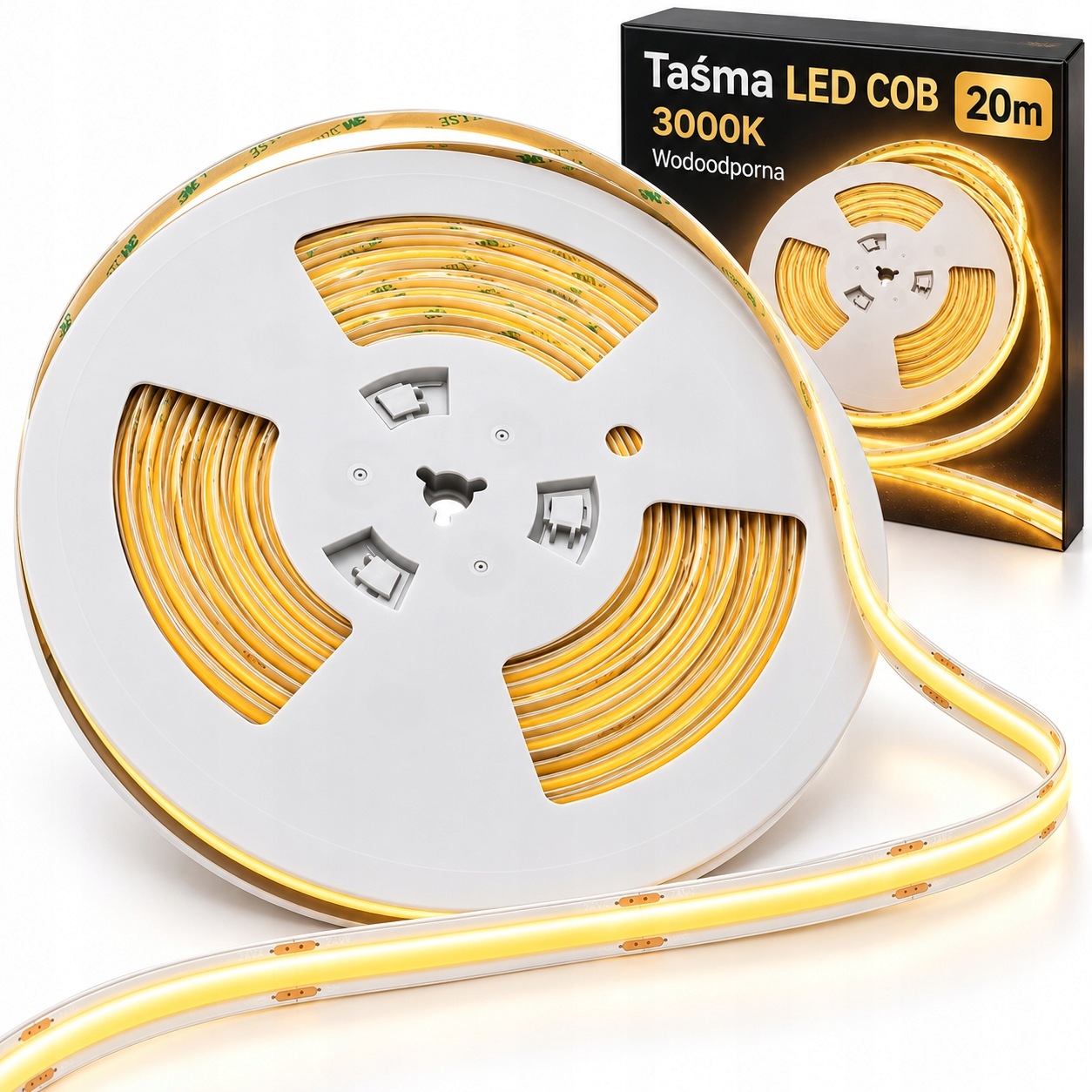 Pro nábytek a strop Led páska Cob 20 m 3000K 24V IP67 teplé bílé světlo