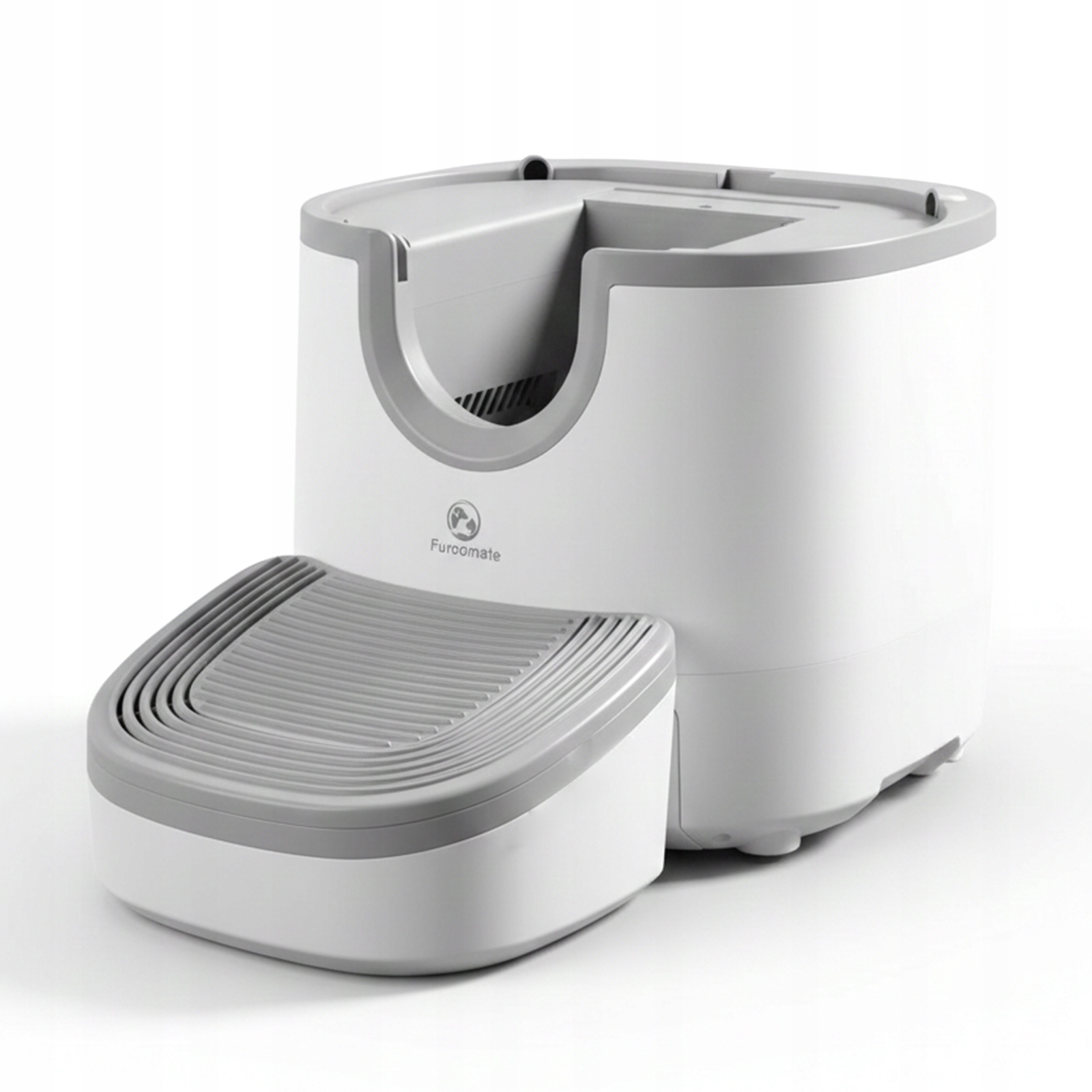 Levně Furomate Samočistící Kočičí Toaleta s Rampou a Úložným Prostorem, Otevřený Design