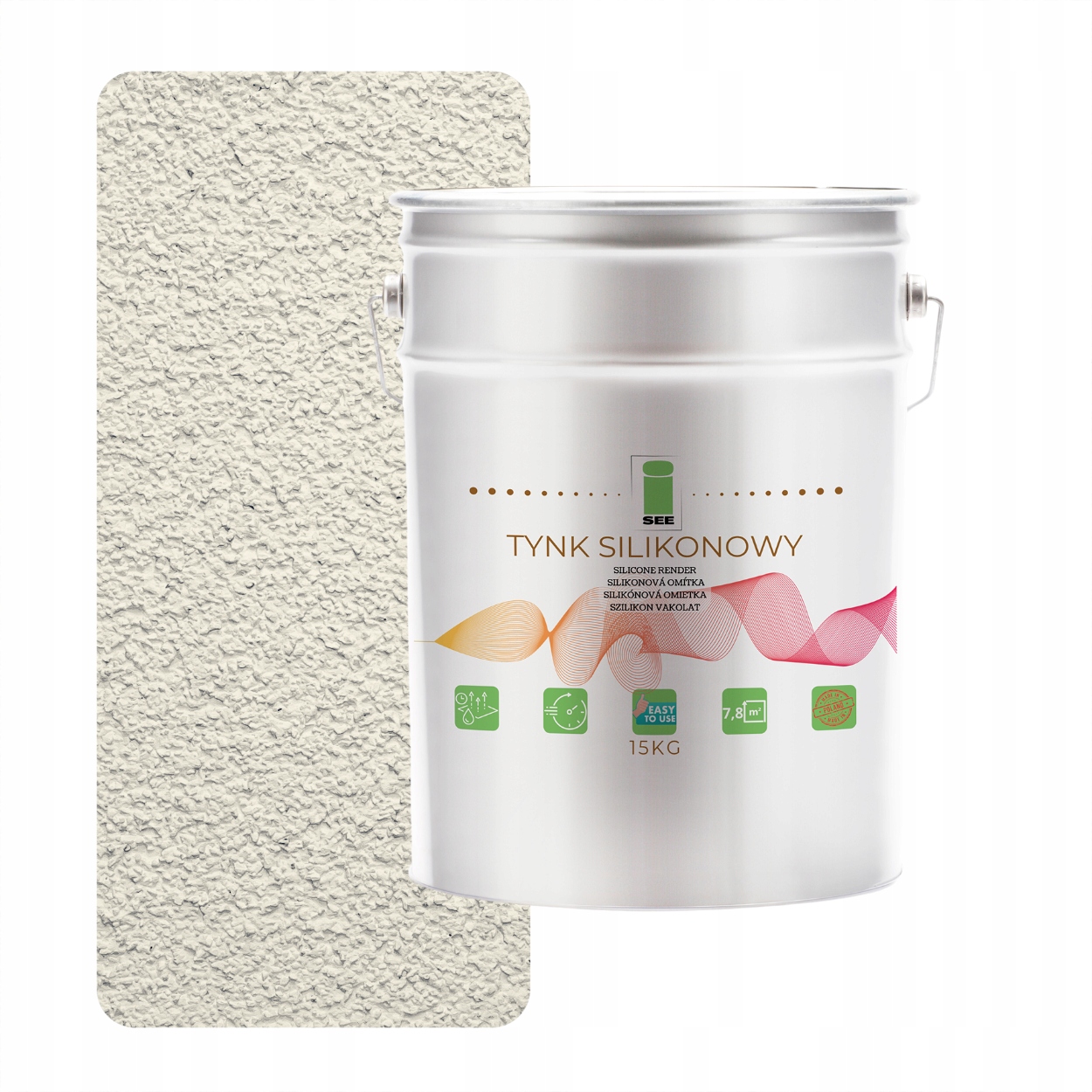 Silikonová Fasádní Omítka Vyztužená Bílou Mírně Béžovou Barvou, 1.5 MM, Trvanlivá, 15 Kg