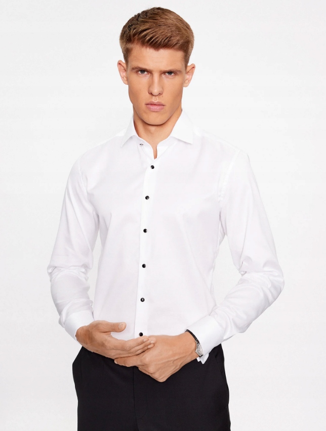 Eterna pánská košile bílá 46 Slim Fit 100% bavlna 8218