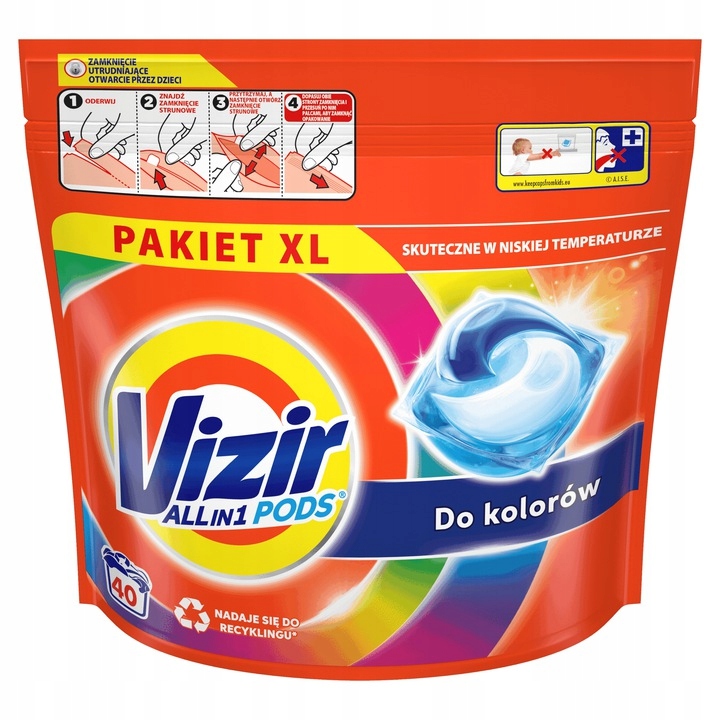 Levně Vizir ALL-in-1 Kapsle na praní barva 40 praní