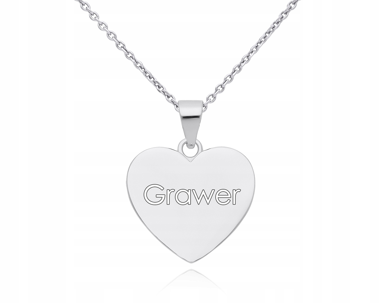 Stříbrný řetízek se Srdcem Gravírování pro ženy, délka 55 cm, pr.925