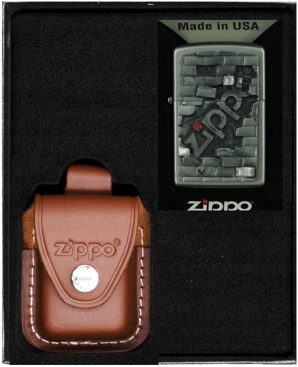 Sada Zippo Zapalovač Wall Emblem dárkový No2