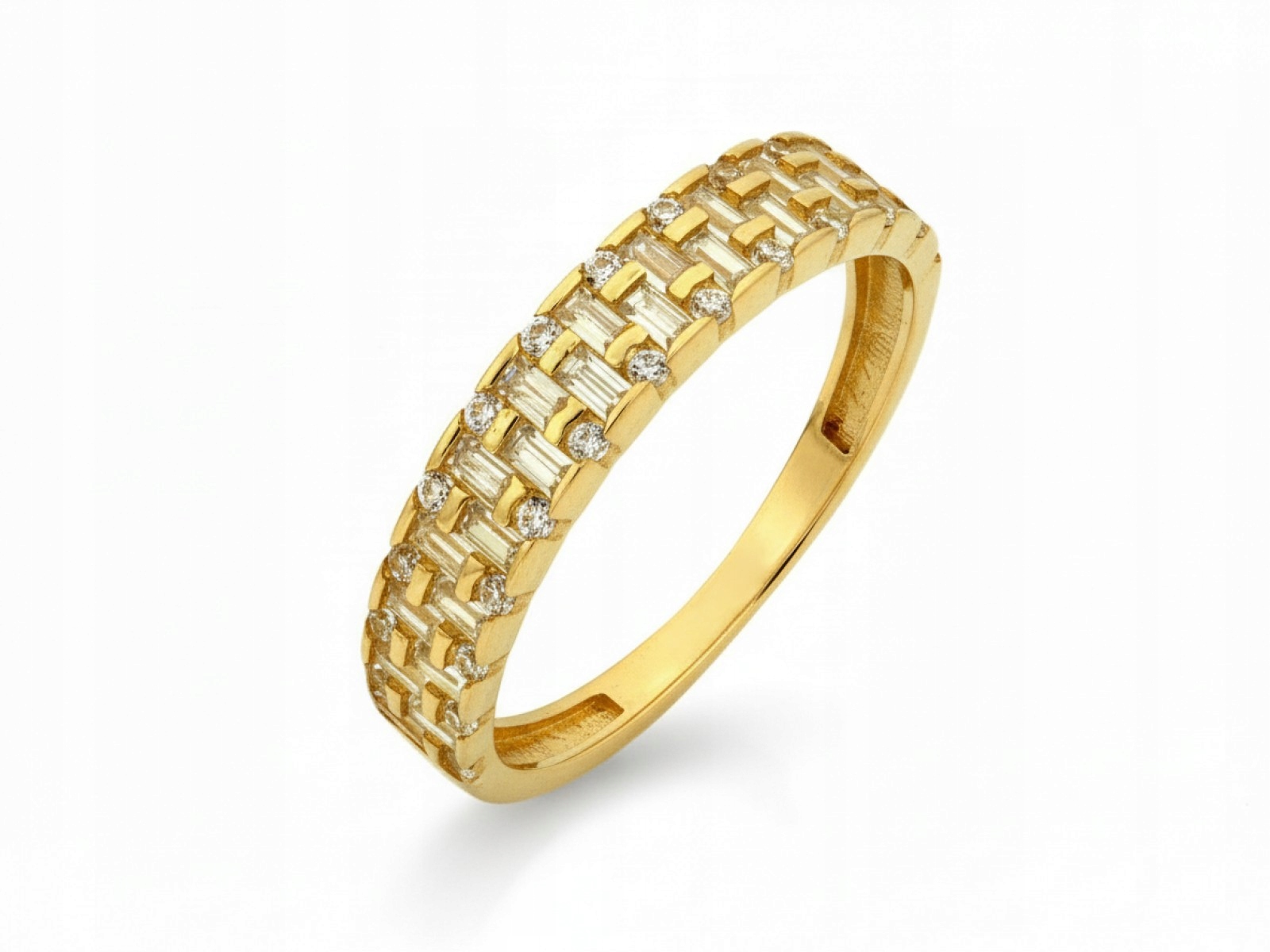 Prstýnek 585 s zirkony r14 Široký vzor 1,62 g