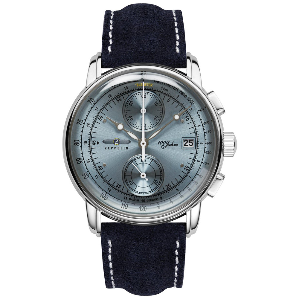 Nové Originální Pánské hodinky Zeppelin 8670-4 Gravírování datum chronograf