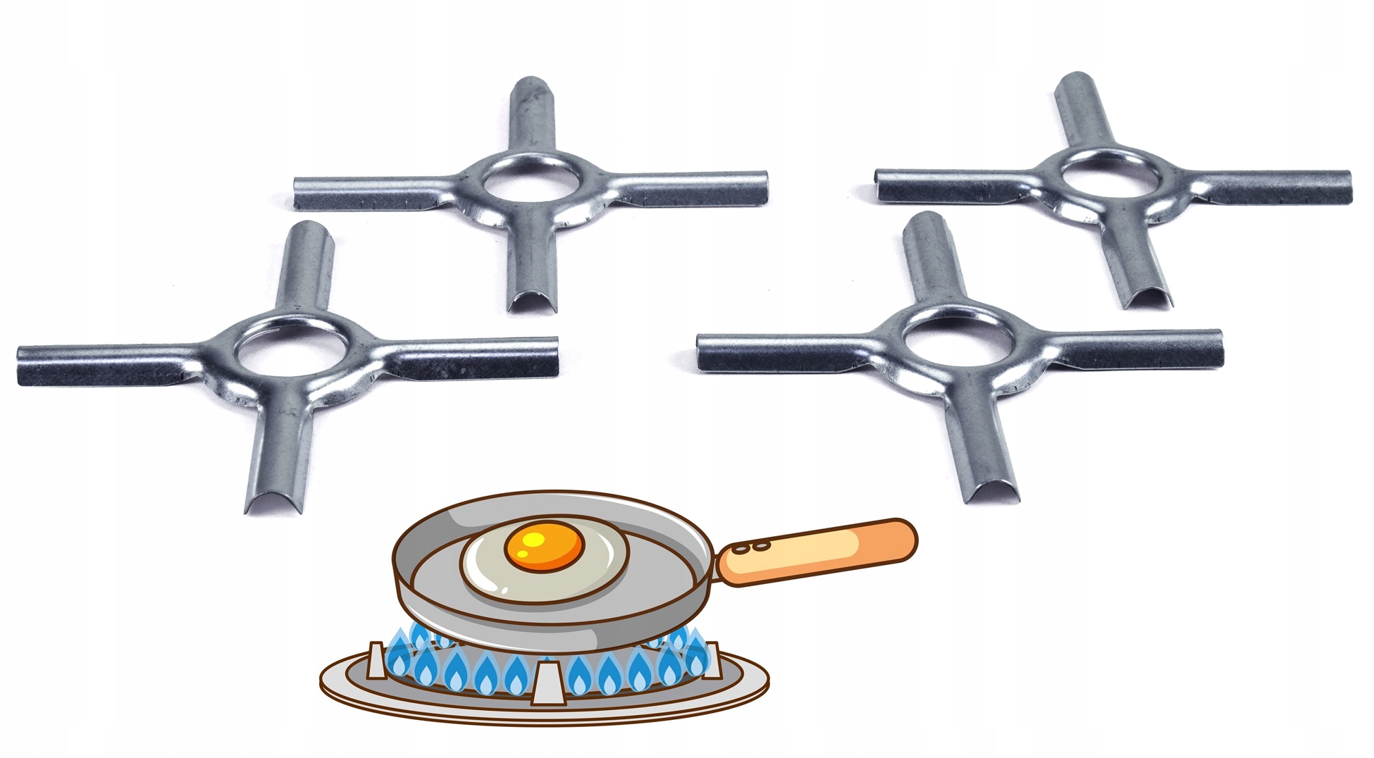 ROBUSZTUS KERESZTSZEMES GÁZTŰZHELY ÉGŐ ÁLLVÁNY RÁTÉT KÉSZLET 4db