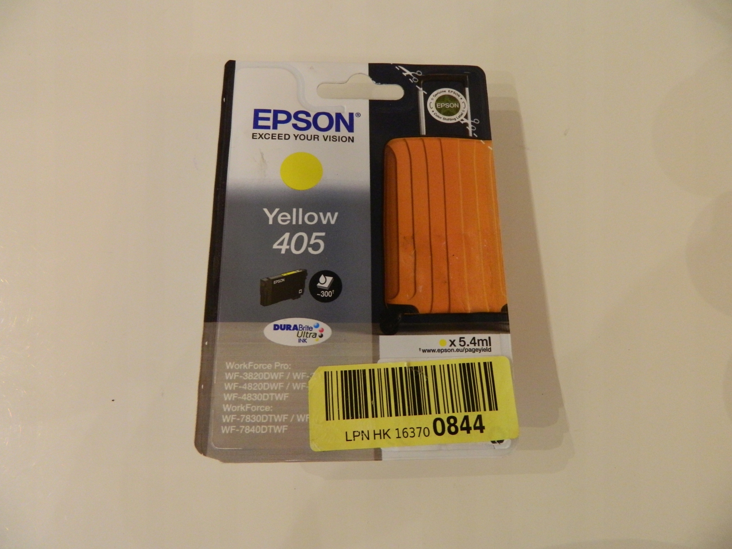 Žlutá inkoustová kazeta Epson 405, 5,4 ml, originální