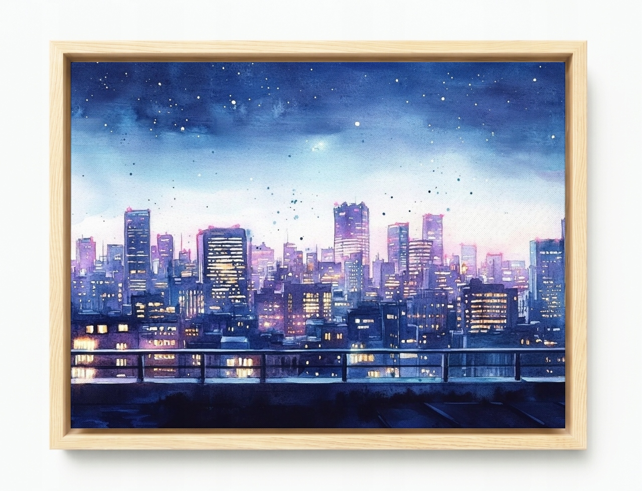 Obraz Rama American Box Pohľad Mesto Panoráma Mrakodrapy Terasa Večer 80x60