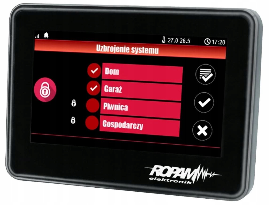 Dotykový panel 4.3" TPR-4B Ropam čierny 2v1