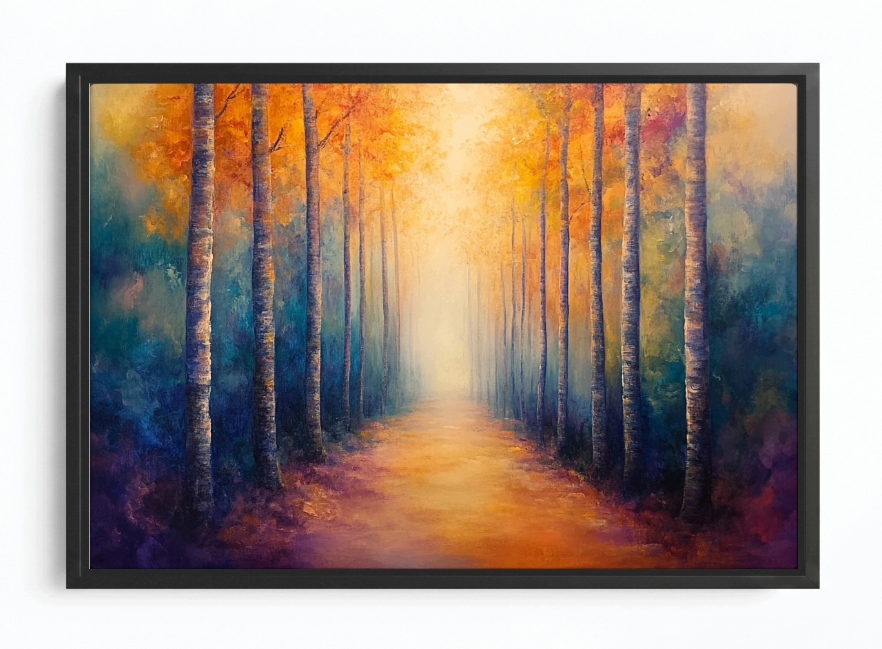 Obraz Rám Americký Box Venkovní Podzim Stromy Cesta Stezka Procházka 60x40