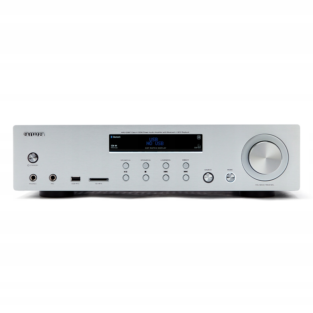 Zosilňovač Aiwa AMU-120BT/SL 120W strieborný