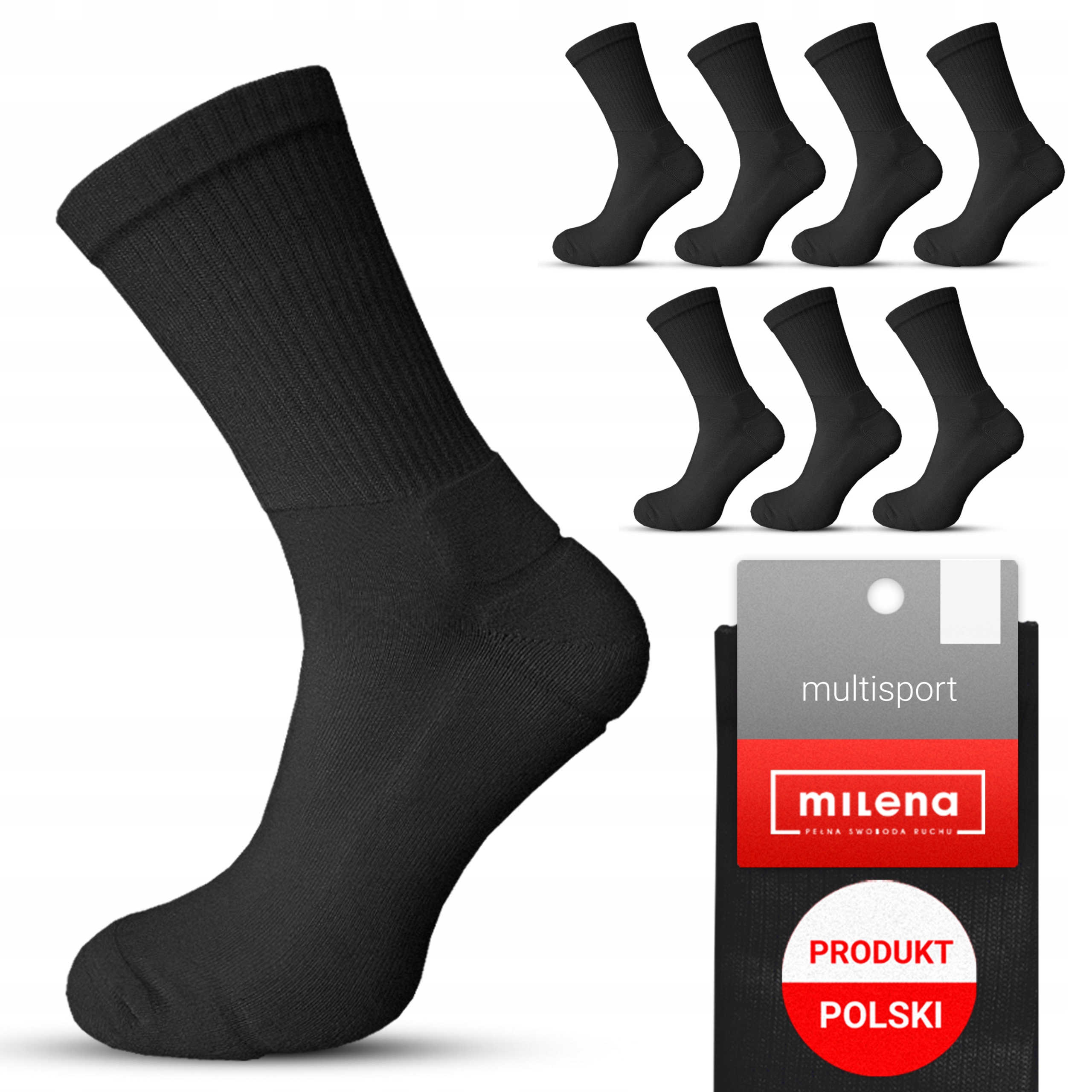 7x Skarpety męskie bawełniane 1/2 Frotte sportowe skarpetki frota *44-46