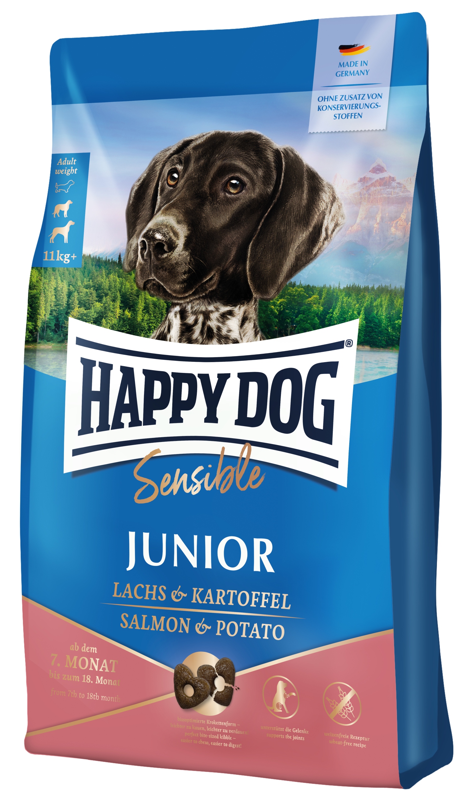 Happy Dog Sensible Junior Lachs 10kg 4 Gratisy