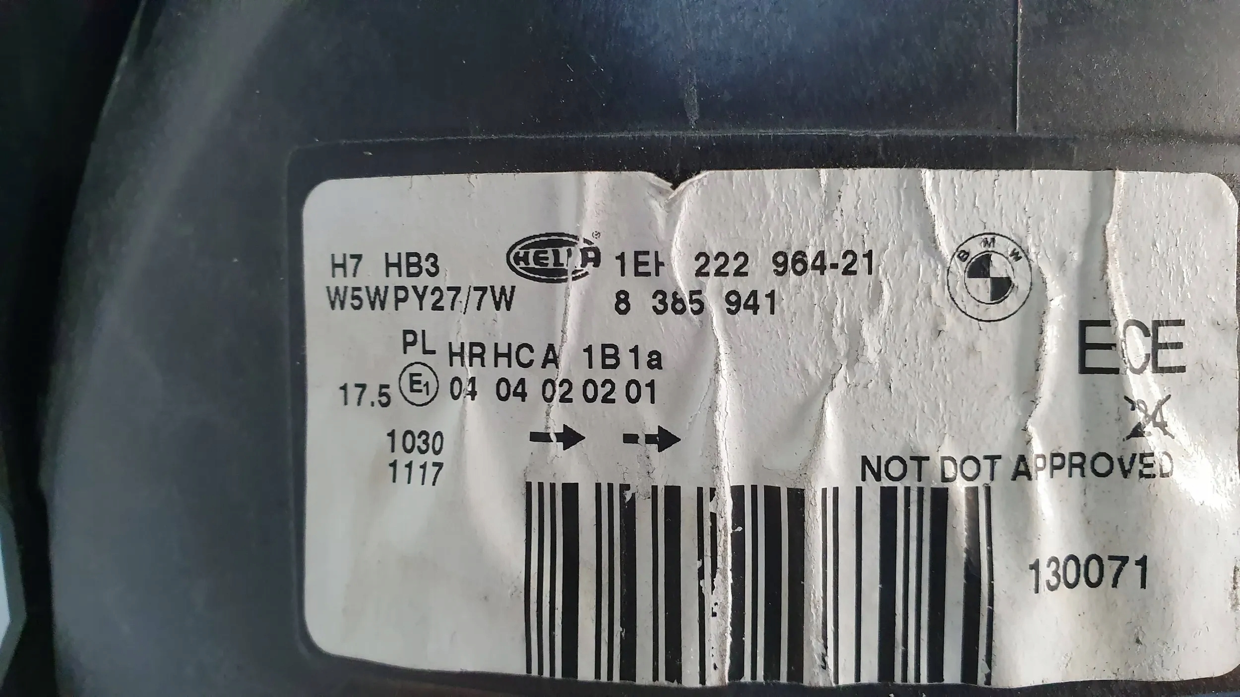 light front left 8385941 BMW X5 E53 99