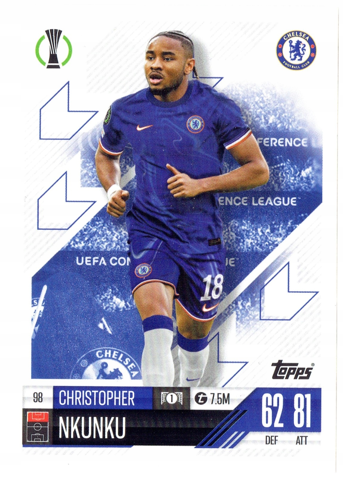 Topps Match Attax 2024-2025 Base Card 98 Christopher Nkunku Chelsea
