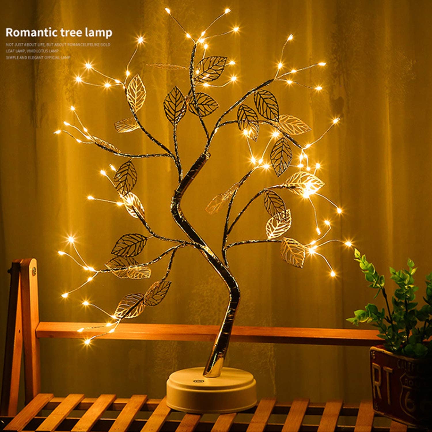 LED LAMPA DRZEWKO BONSAI CIEPŁE BIAŁO-ZŁOTE LIŚCIE Marka inna