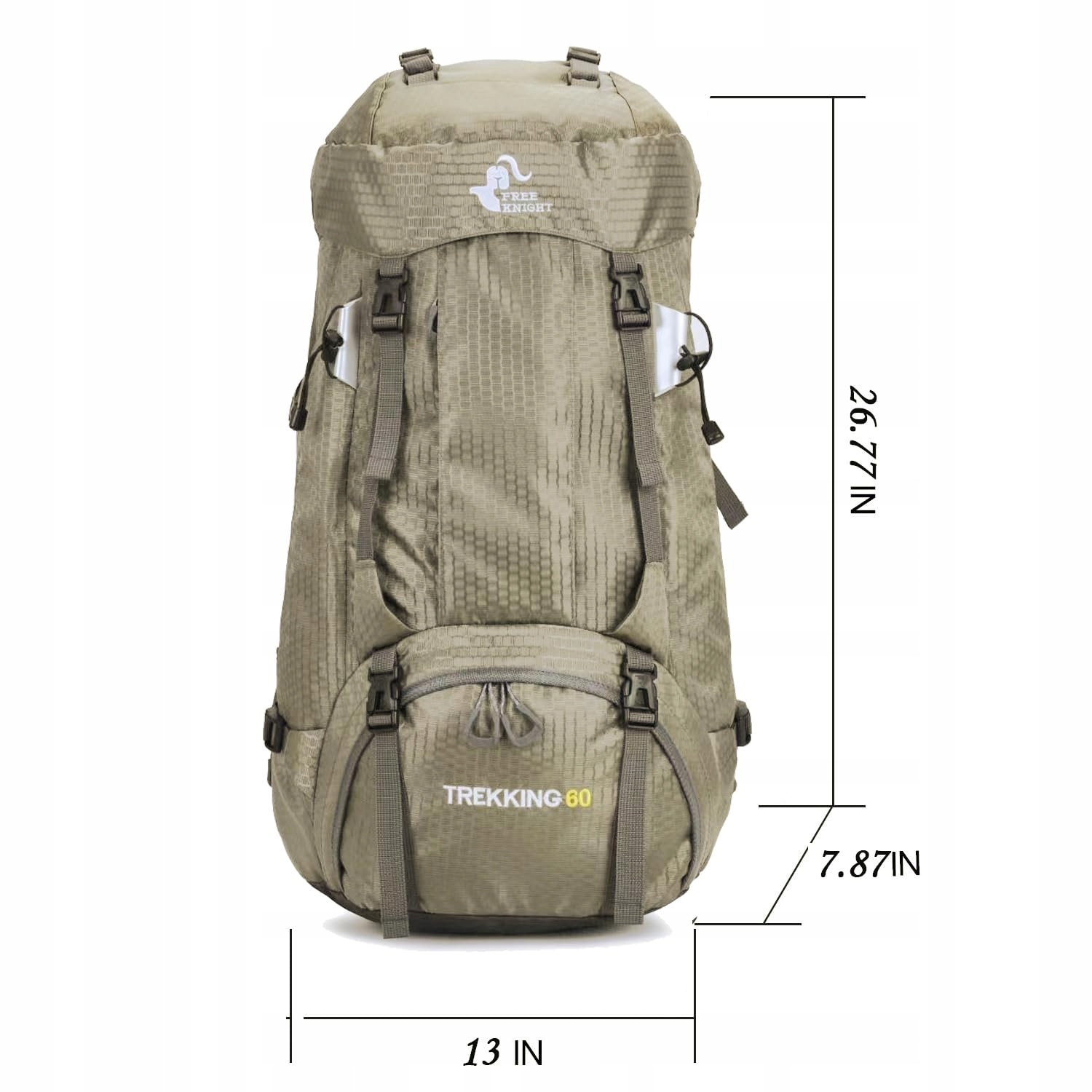 BSEASH Plecak Turystyczny 60L Wodoodporny z Pokrowcem na Deszcz Outdoor — miniatura 4